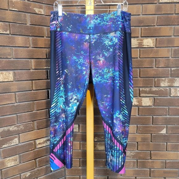 Filas printed cropped athletic leggings athleisure workout pants multi - Picture 1 of 6